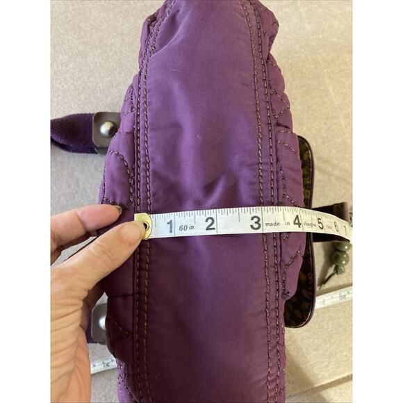 Fossil Key-Per shoulder bag Plum Purple Silver Quilted Purse - Picture 12 of 13